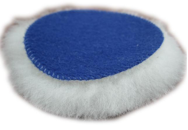 Blue velcro wool polishing pad